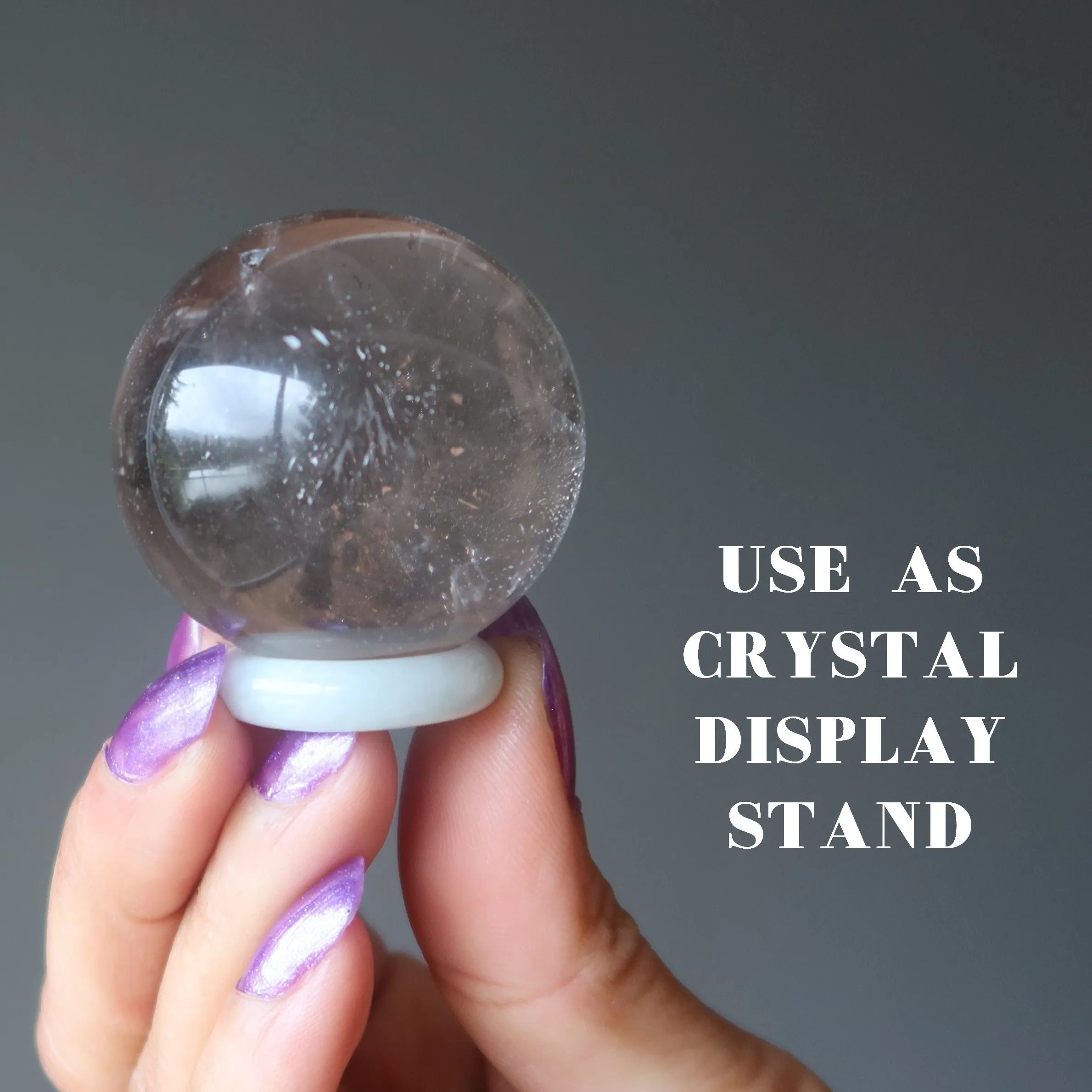Jade Ring Green Money Crystal Ball Egg Stand