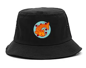 Japanese Koi Fish Print Mens Bucket Hat