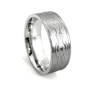 Jesus Fish Cross Ring Tribal Design