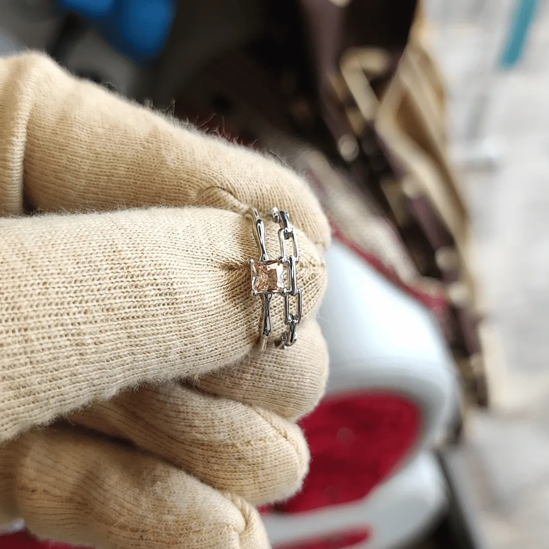Jewelestia Geometric Charm Ring