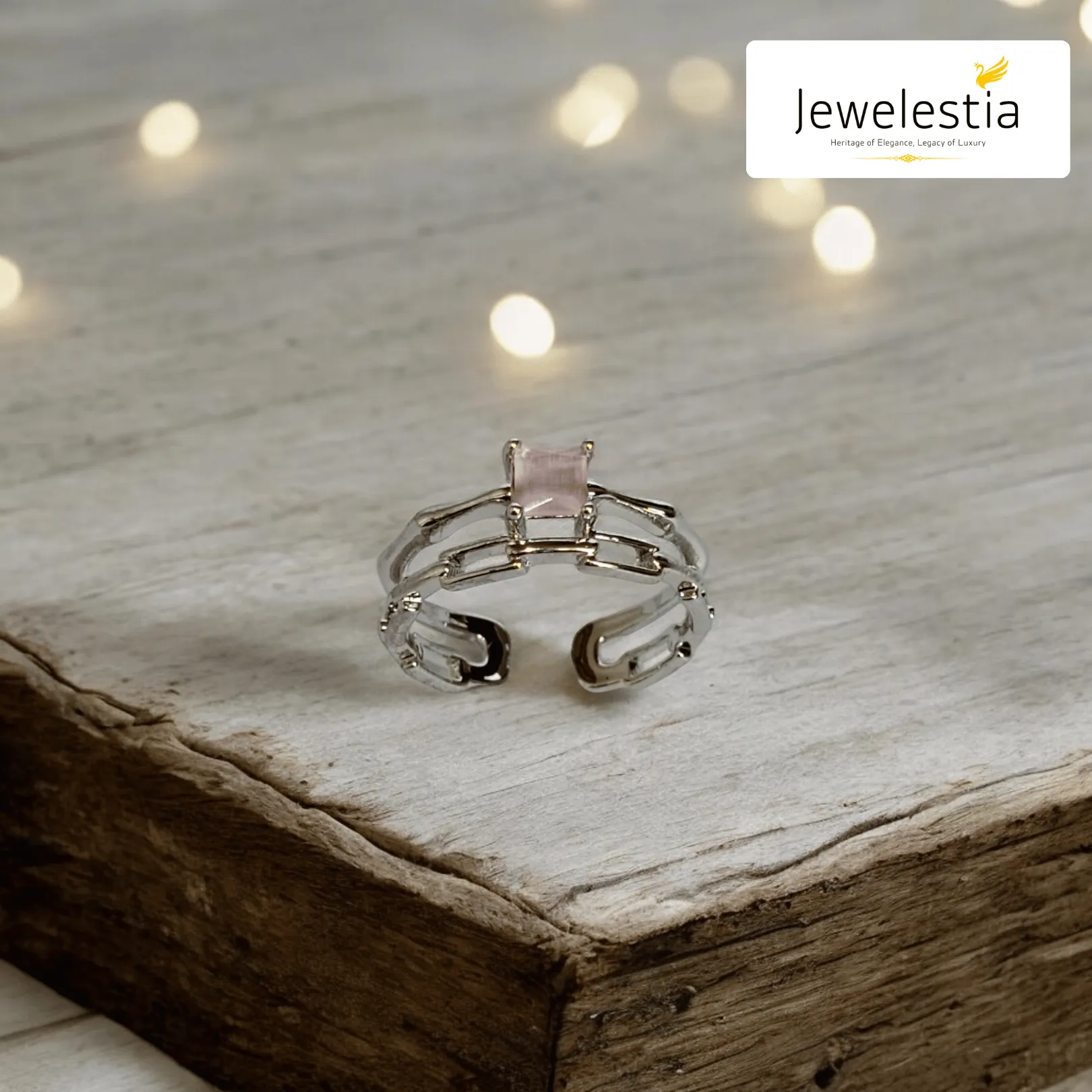 Jewelestia Geometric Charm Ring