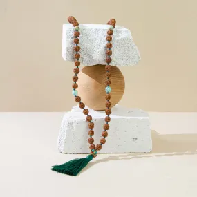 Kids Mala Beads Necklace Handmade with Rudraksha and Turquoise