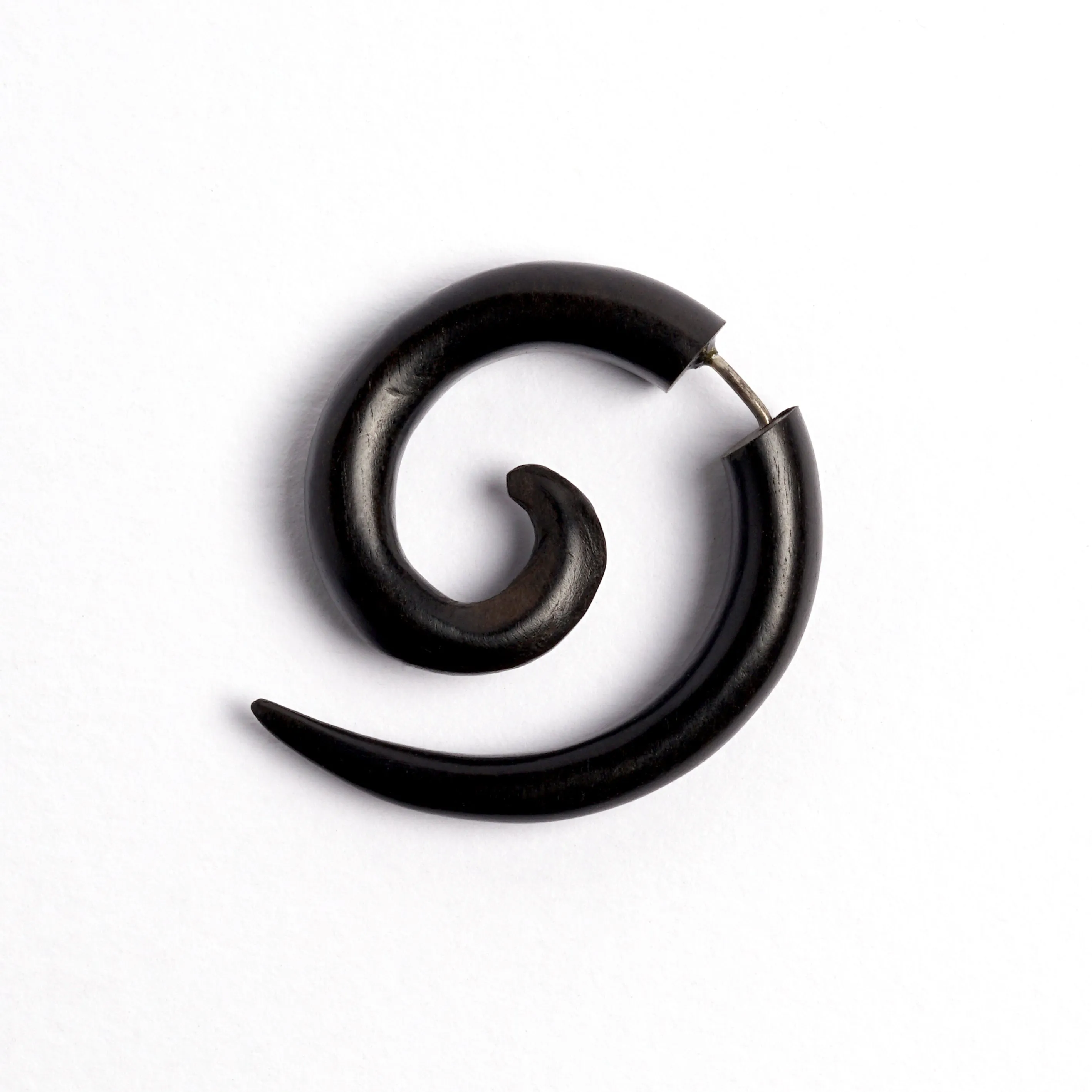 Koru Wood Earrings with Stones