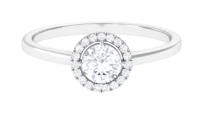 Lab Grown Diamond Promise Ring with Halo