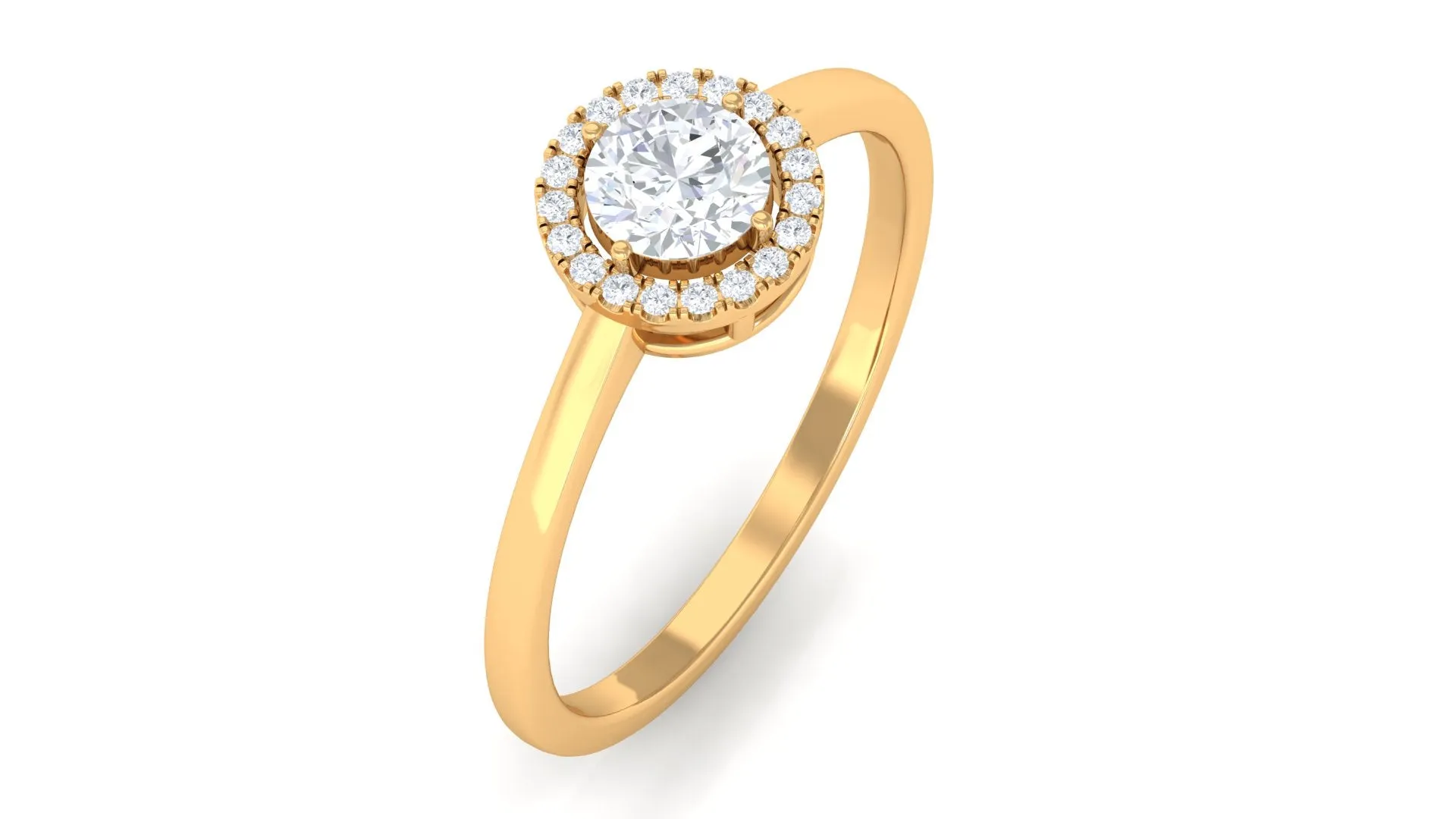 Lab Grown Diamond Promise Ring with Halo