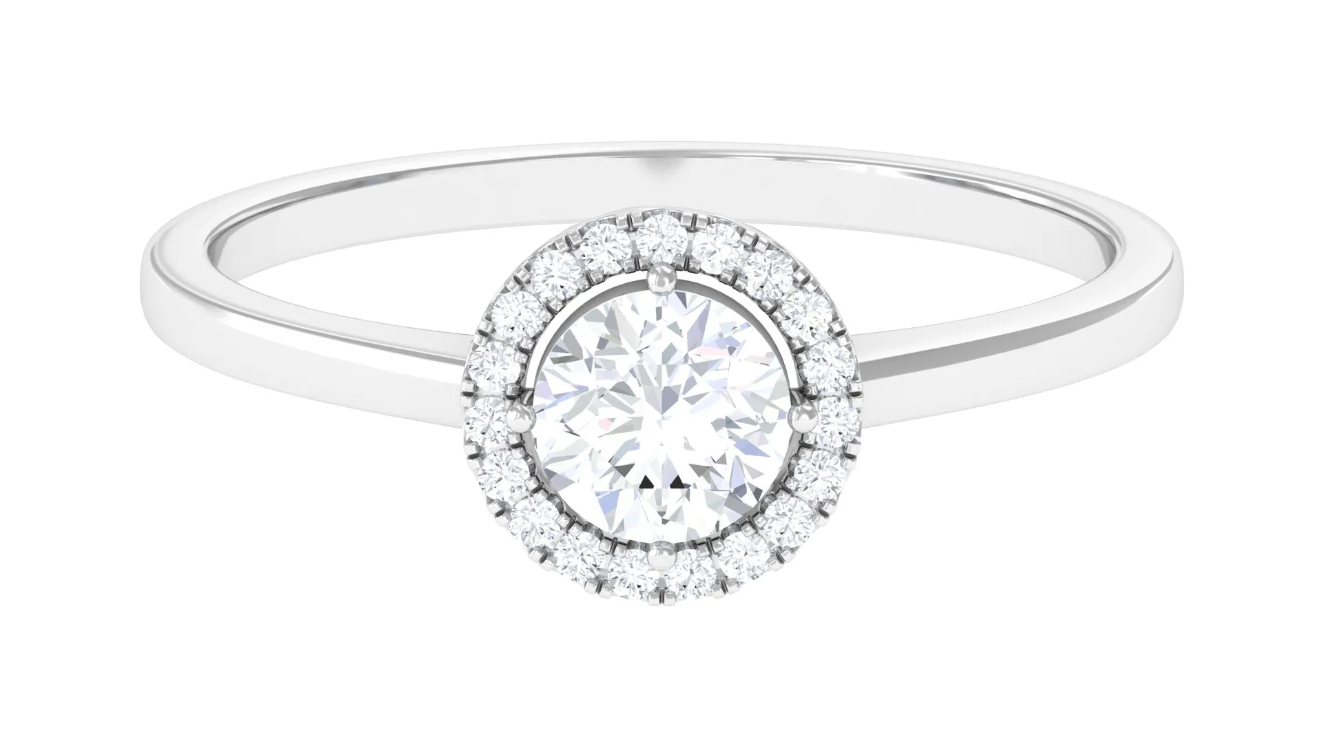 Lab Grown Diamond Promise Ring with Halo