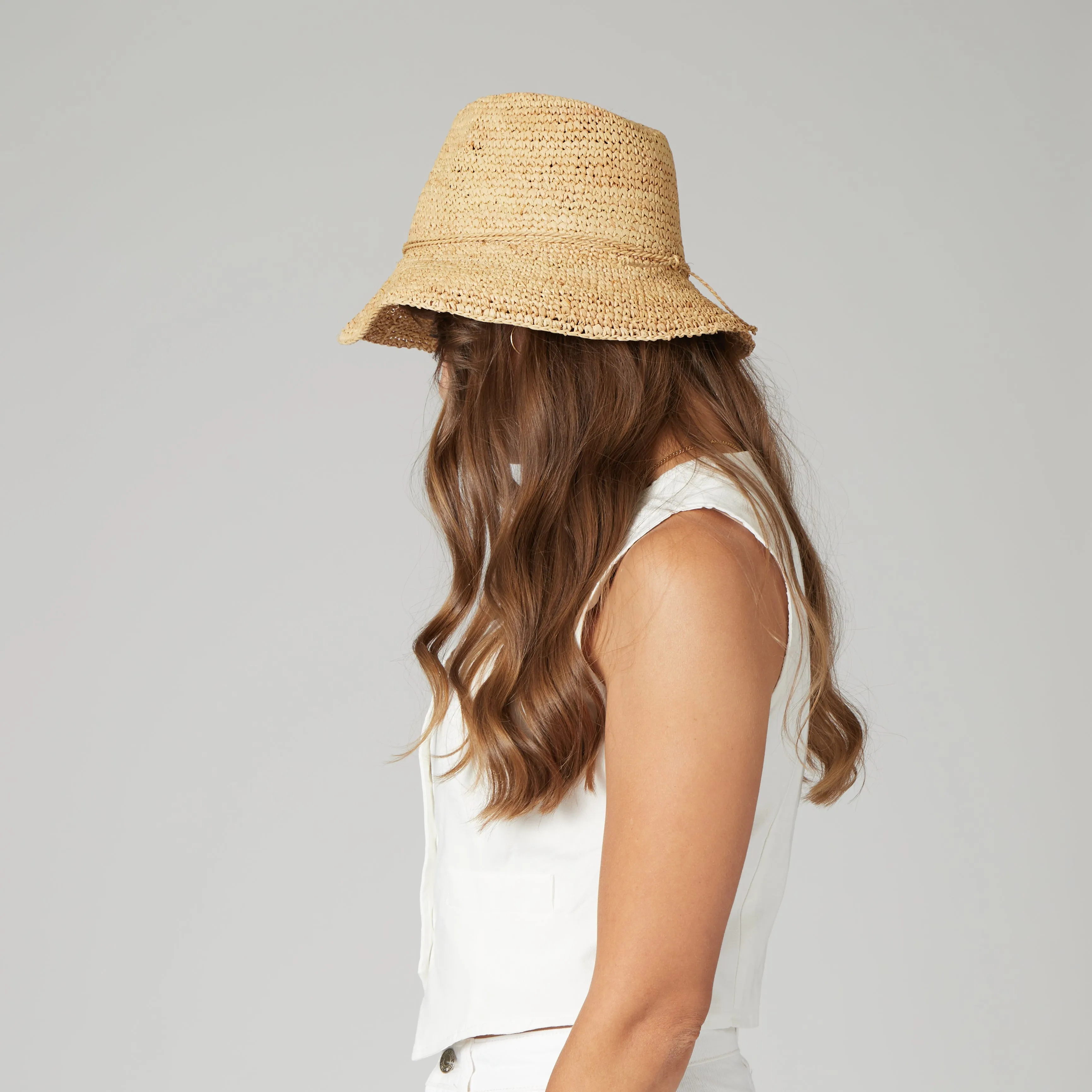 Laguna - Womens Crochet Raffia Bucket (RHS3106)