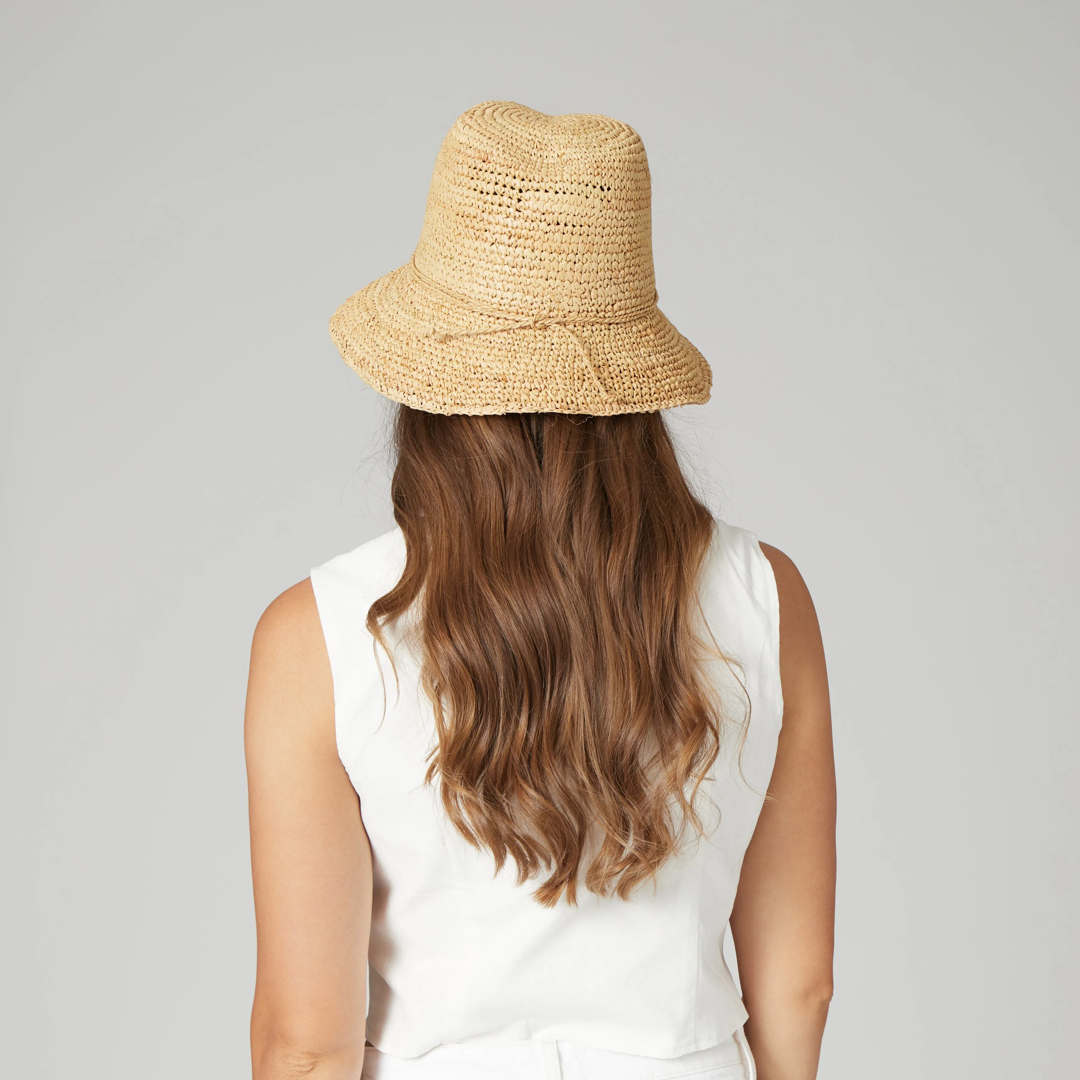 Laguna - Womens Crochet Raffia Bucket (RHS3106)