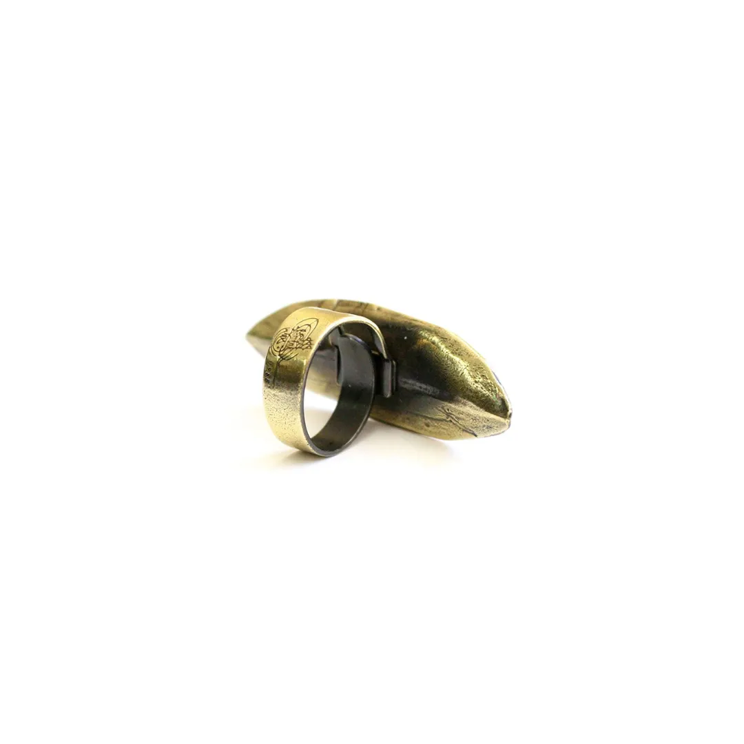 Leaf Adjustable Ring - Antique Brass