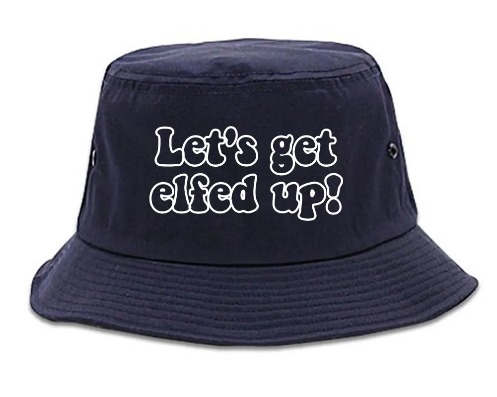 Lets Get Elfed Up Funny Christmas Mens Bucket Hat