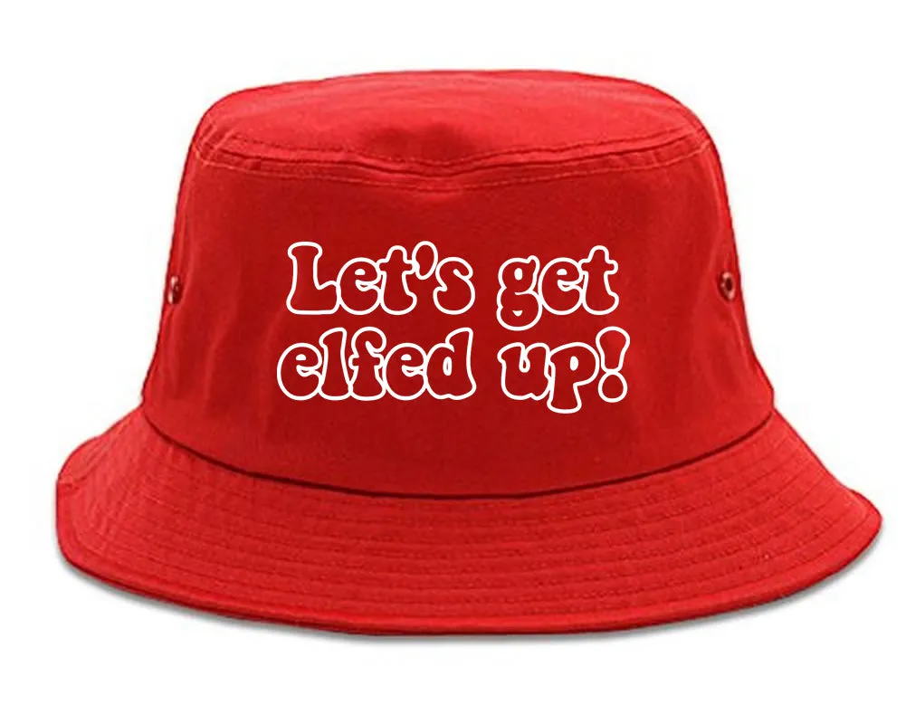 Lets Get Elfed Up Funny Christmas Mens Bucket Hat