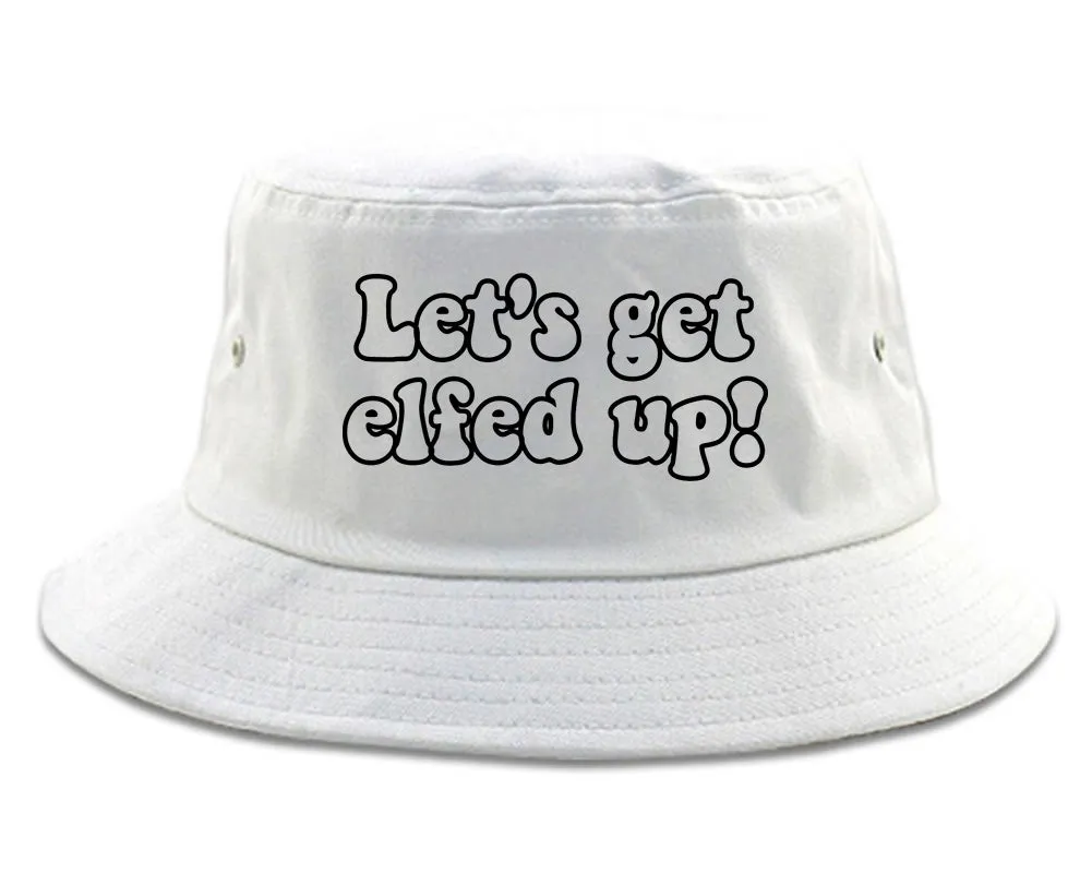 Lets Get Elfed Up Funny Christmas Mens Bucket Hat