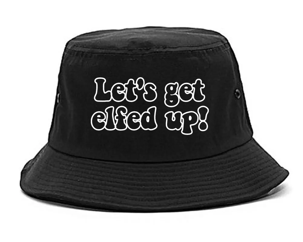 Lets Get Elfed Up Funny Christmas Mens Bucket Hat