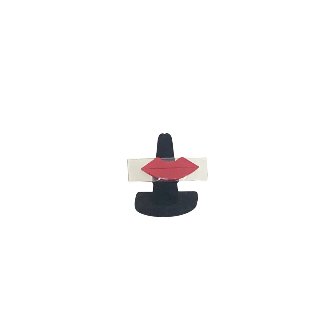 Lips Red & Black Acrylic Ring.