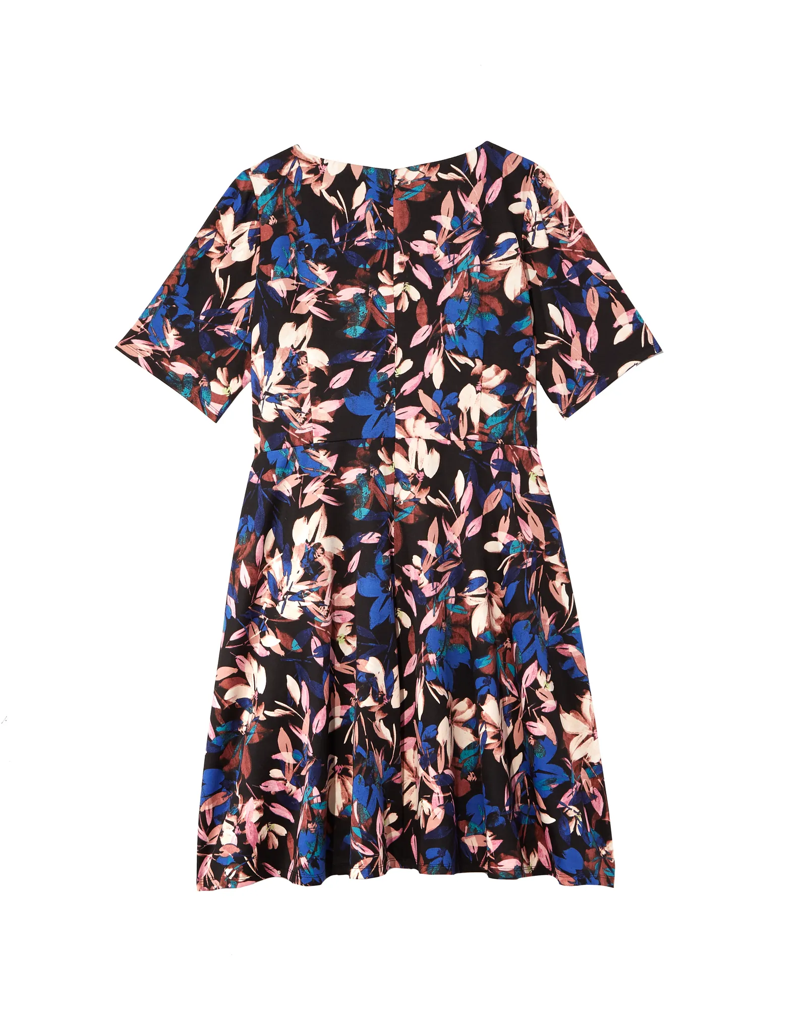 Marmara Short Sleeve Fit and Flare with Gathered Top | Black / Pink