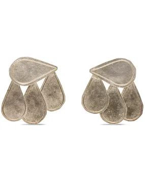 Matte Texture Silver Raj Chandelier Earrings