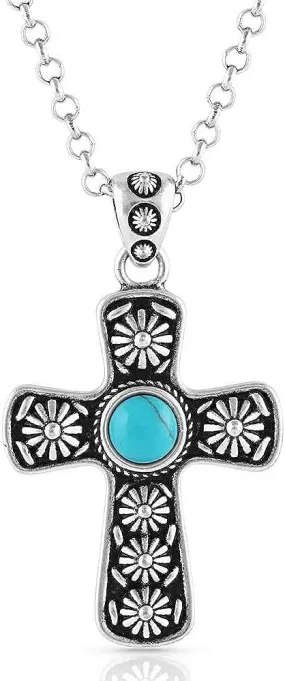 Montana Silversmiths Western Lifestyle Women's Cross Necklace (Bold in Faith Turquoise Cross)