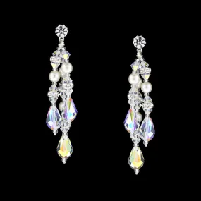 Multi-Drop Crystal & Pearl Earrings