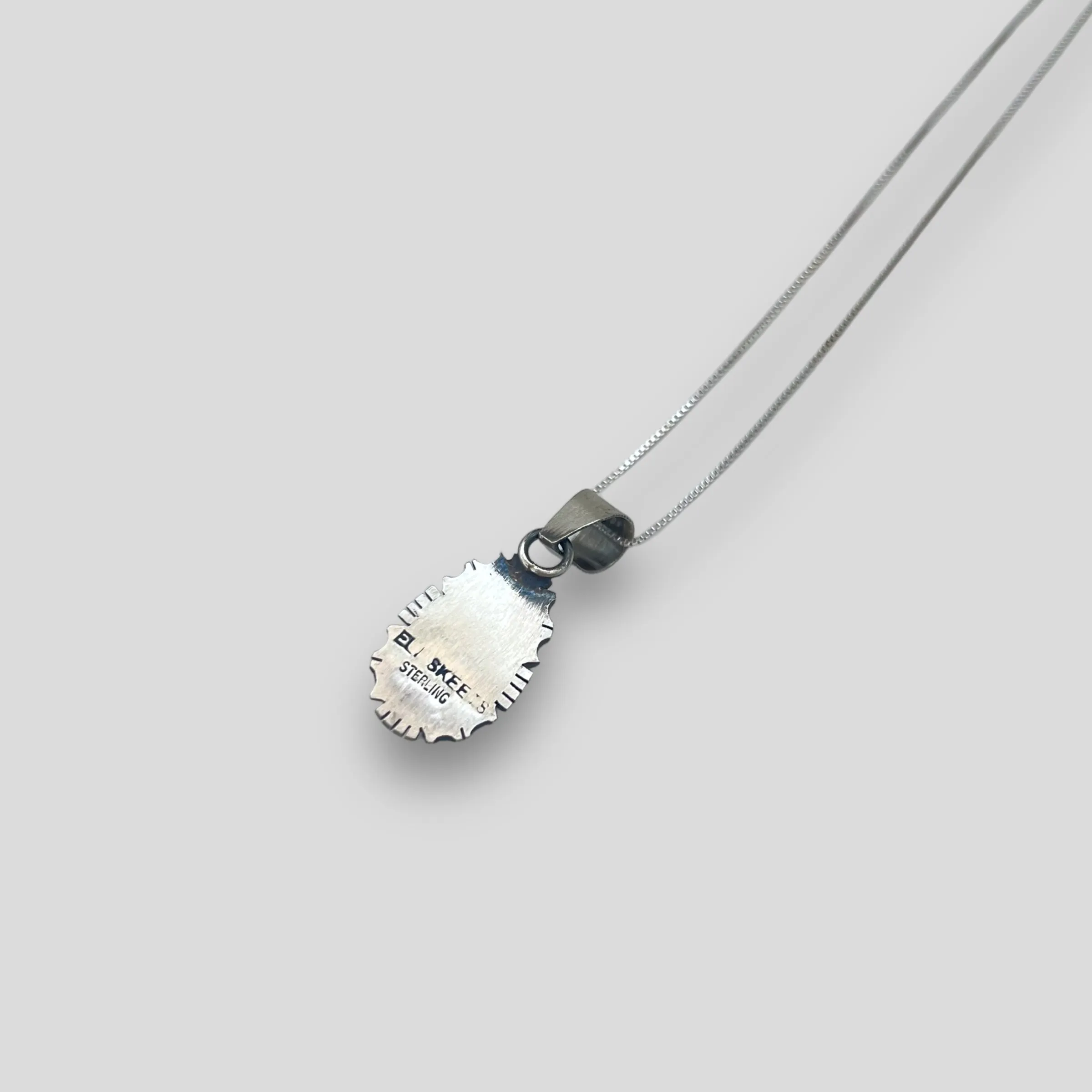 Native American Sterling Silver Tear Drop Turquoise Necklace