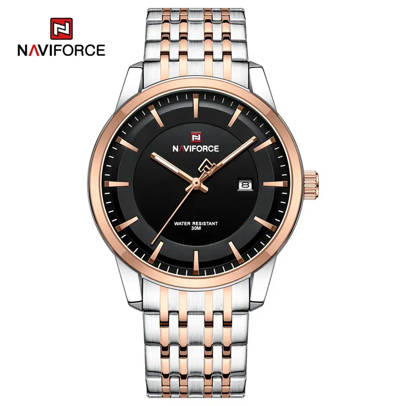 NAVIFORCE 9228  Original Casual Couple Watch Waterproof Calendar Luminous Fashion Elegant Quartz Wristwatch for Women Men Gift