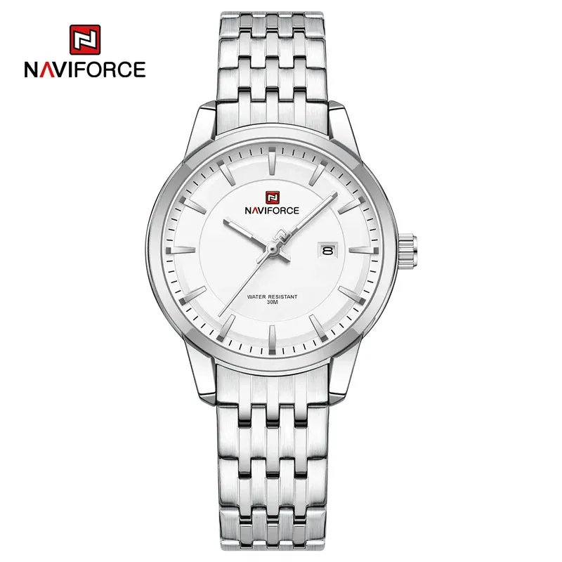 NAVIFORCE 9228  Original Casual Couple Watch Waterproof Calendar Luminous Fashion Elegant Quartz Wristwatch for Women Men Gift
