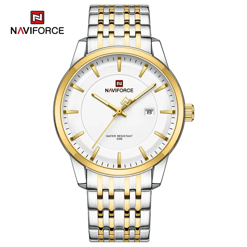 NAVIFORCE 9228  Original Casual Couple Watch Waterproof Calendar Luminous Fashion Elegant Quartz Wristwatch for Women Men Gift