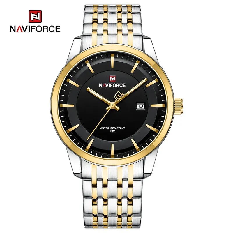 NAVIFORCE 9228  Original Casual Couple Watch Waterproof Calendar Luminous Fashion Elegant Quartz Wristwatch for Women Men Gift