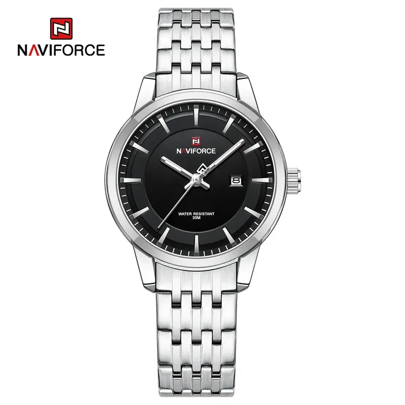 NAVIFORCE 9228  Original Casual Couple Watch Waterproof Calendar Luminous Fashion Elegant Quartz Wristwatch for Women Men Gift