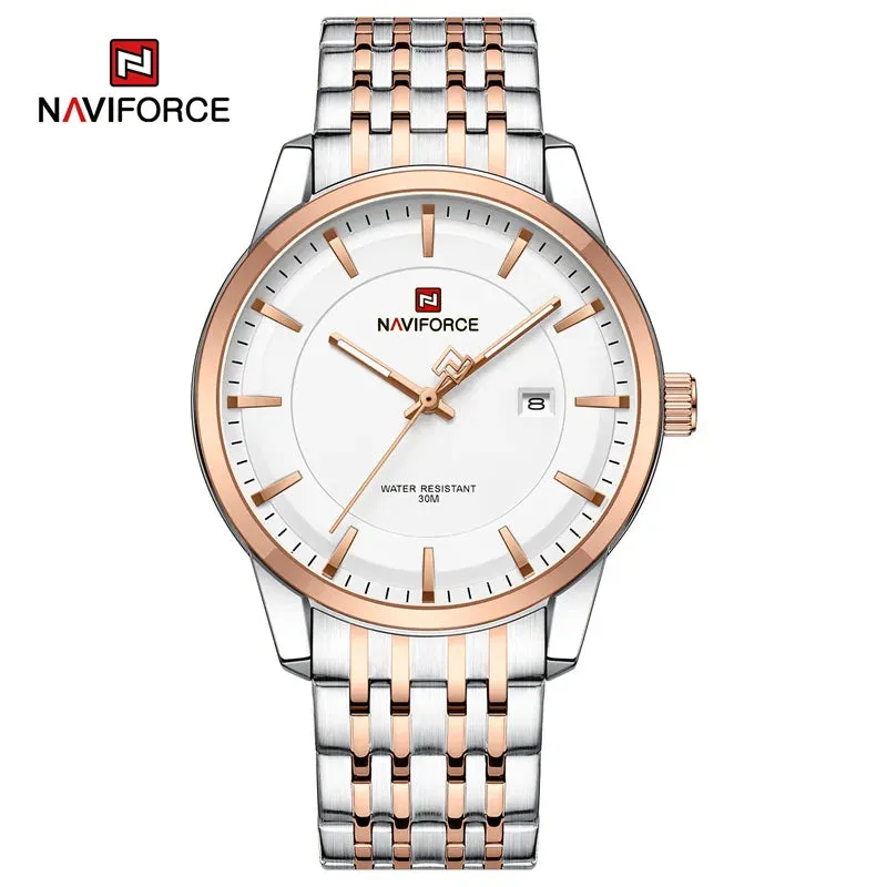 NAVIFORCE 9228  Original Casual Couple Watch Waterproof Calendar Luminous Fashion Elegant Quartz Wristwatch for Women Men Gift