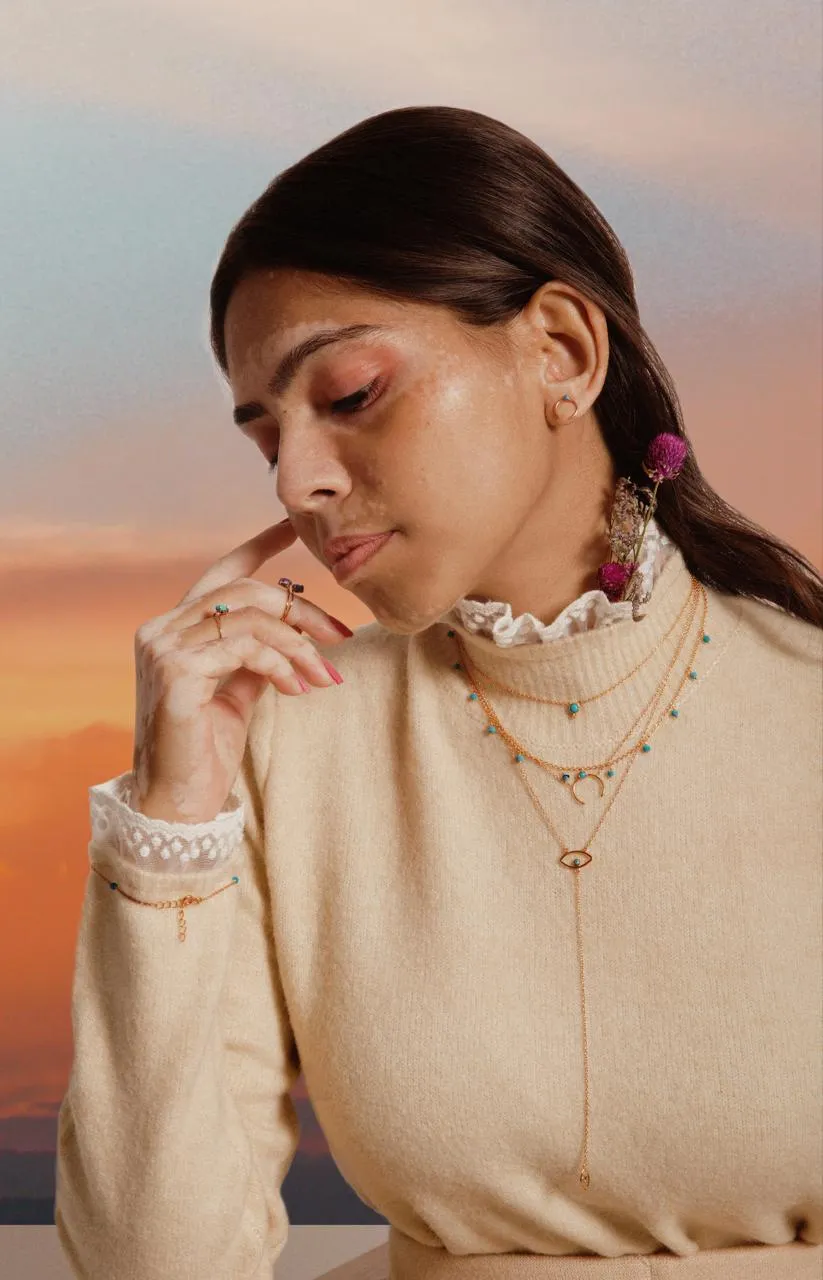 Nebula Evil Eye Lariat Necklace