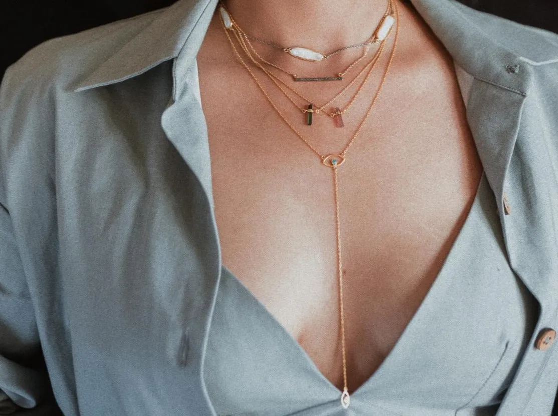 Nebula Evil Eye Lariat Necklace