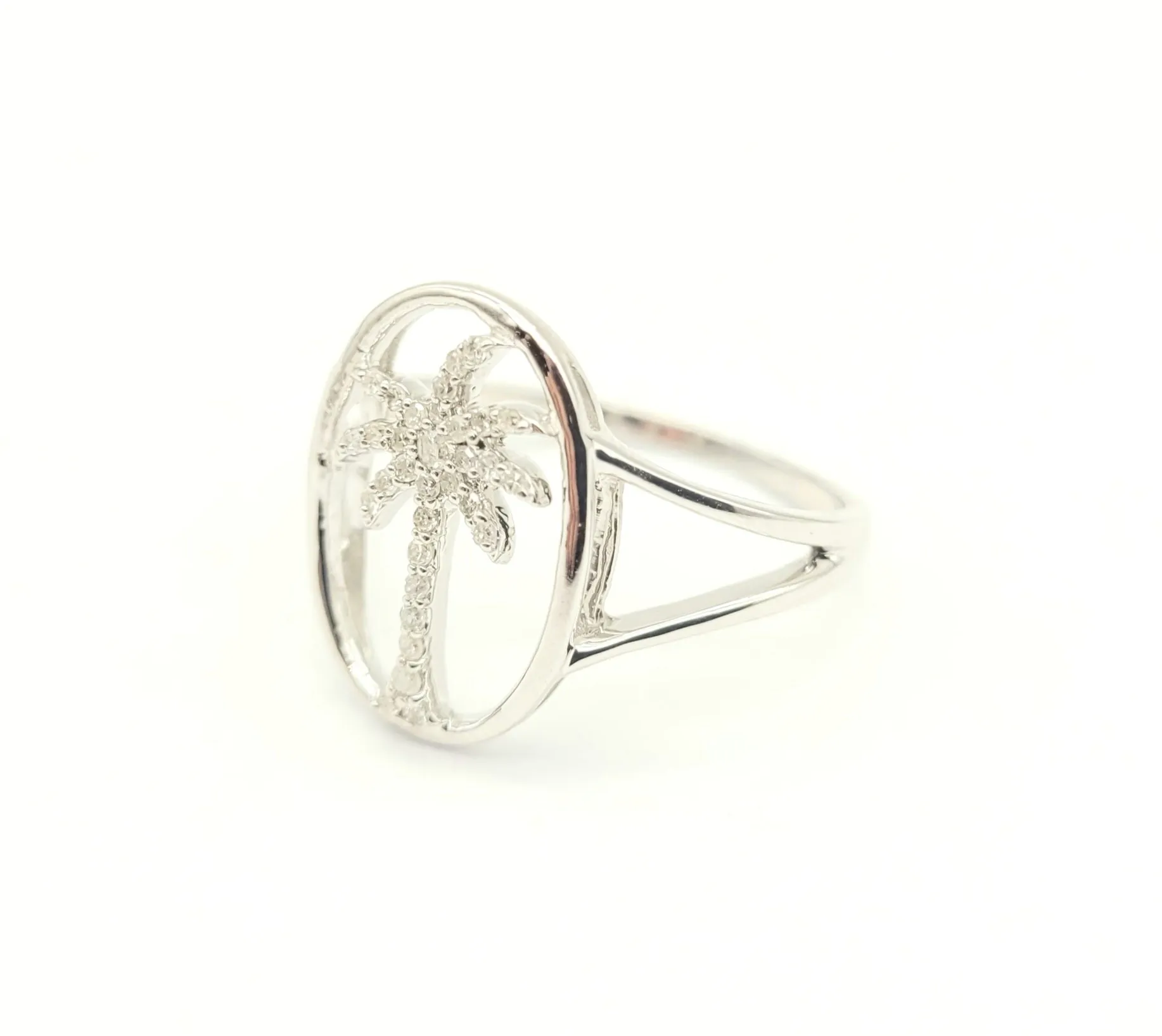 New Diamond Palm Tree Ring