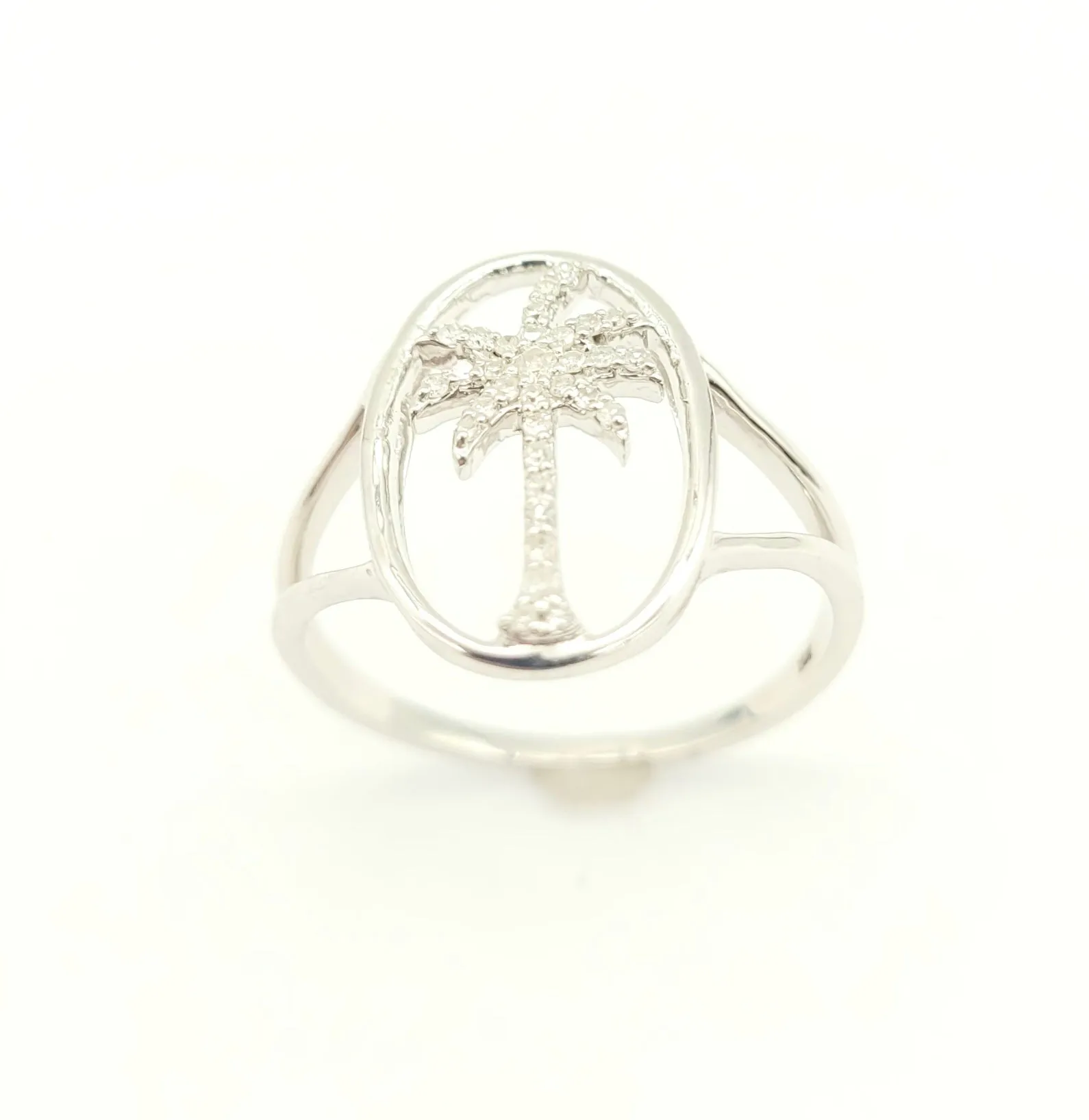 New Diamond Palm Tree Ring