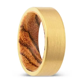 NORTHWICH | Bocote Wood, Gold Tungsten Ring, Brushed, Flat
