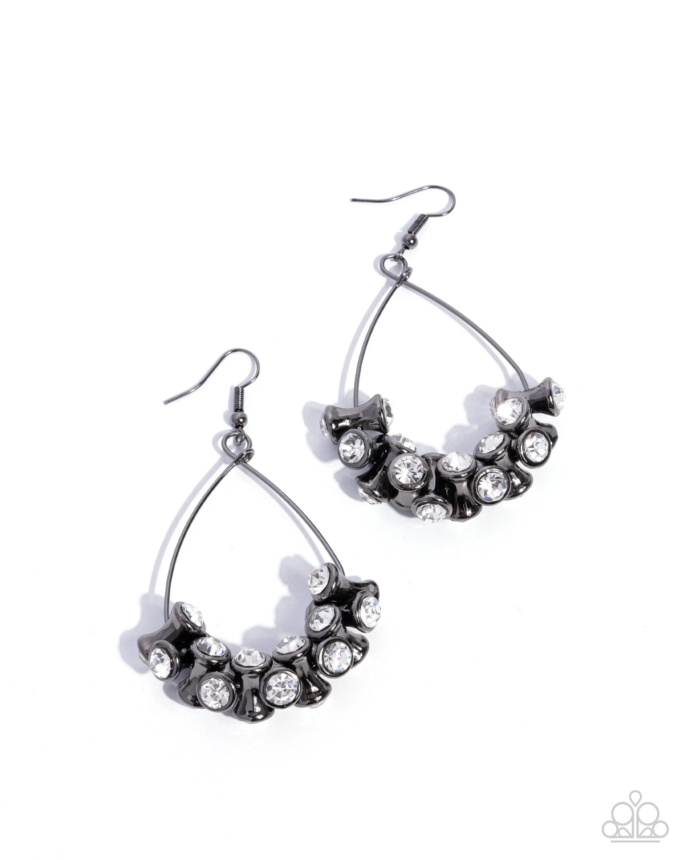 Open Door Jewelry - Courageous Chandelier - Black Earrings - Paparazzi Accessories