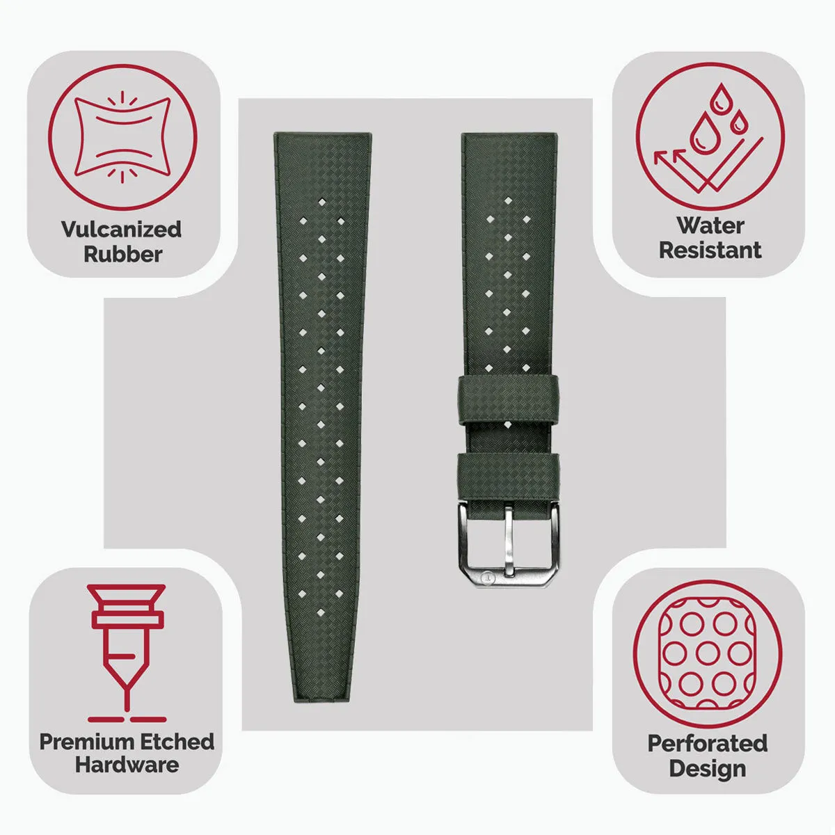 Original TROPIC® Dive Watch Strap - Army Green