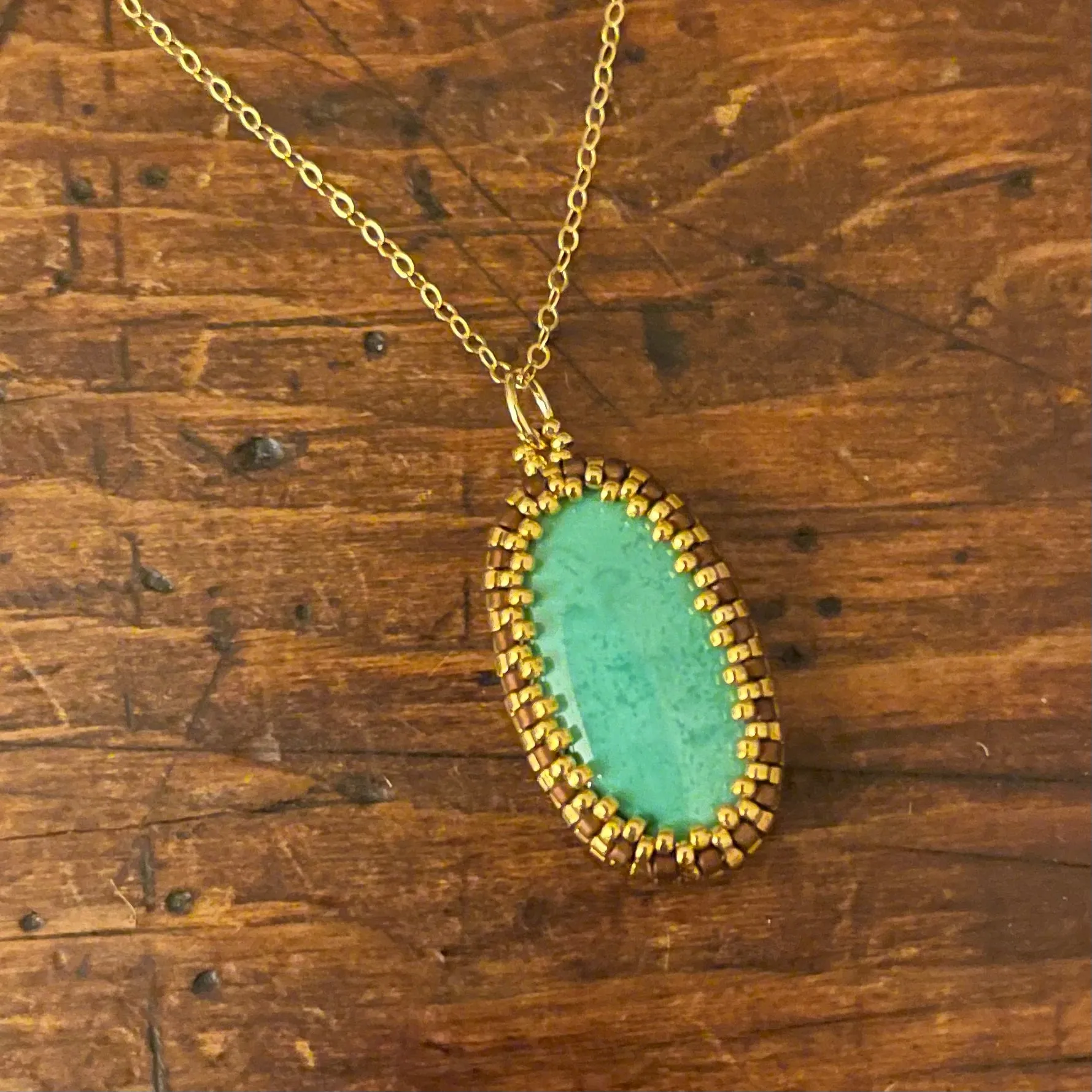 Oval Hubei Turquoise Pendant