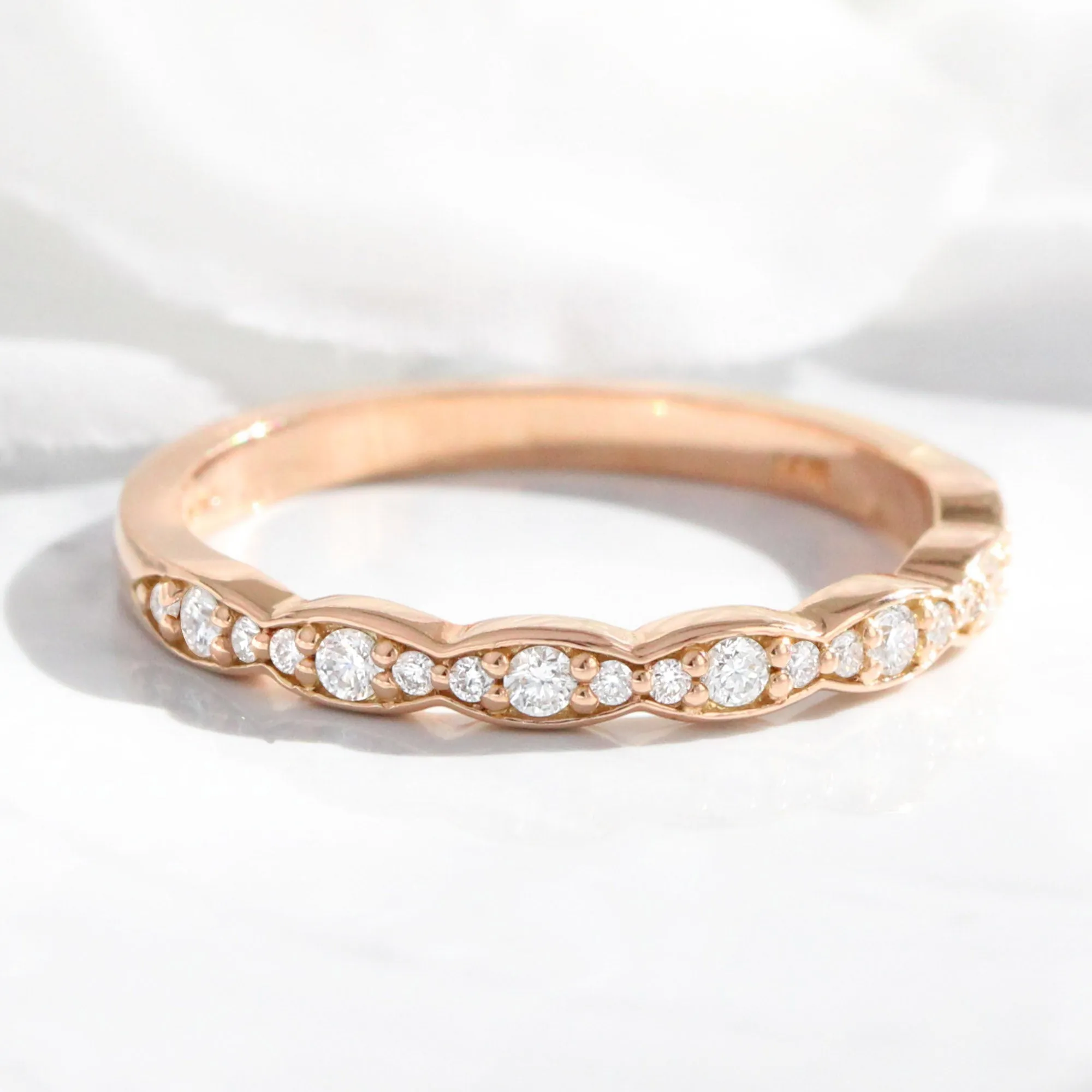 Oval Ruby Diamond Ring Bridal Set w/ Matching Wedding Band in Vintage Luna Halo