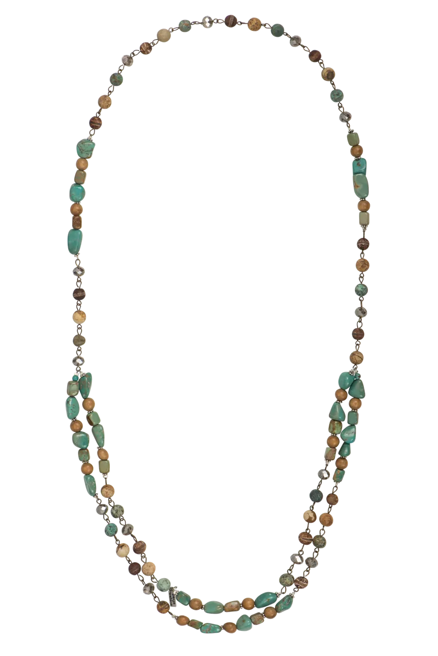 Paige Wallace Turquoise & Jasper Chain Necklace