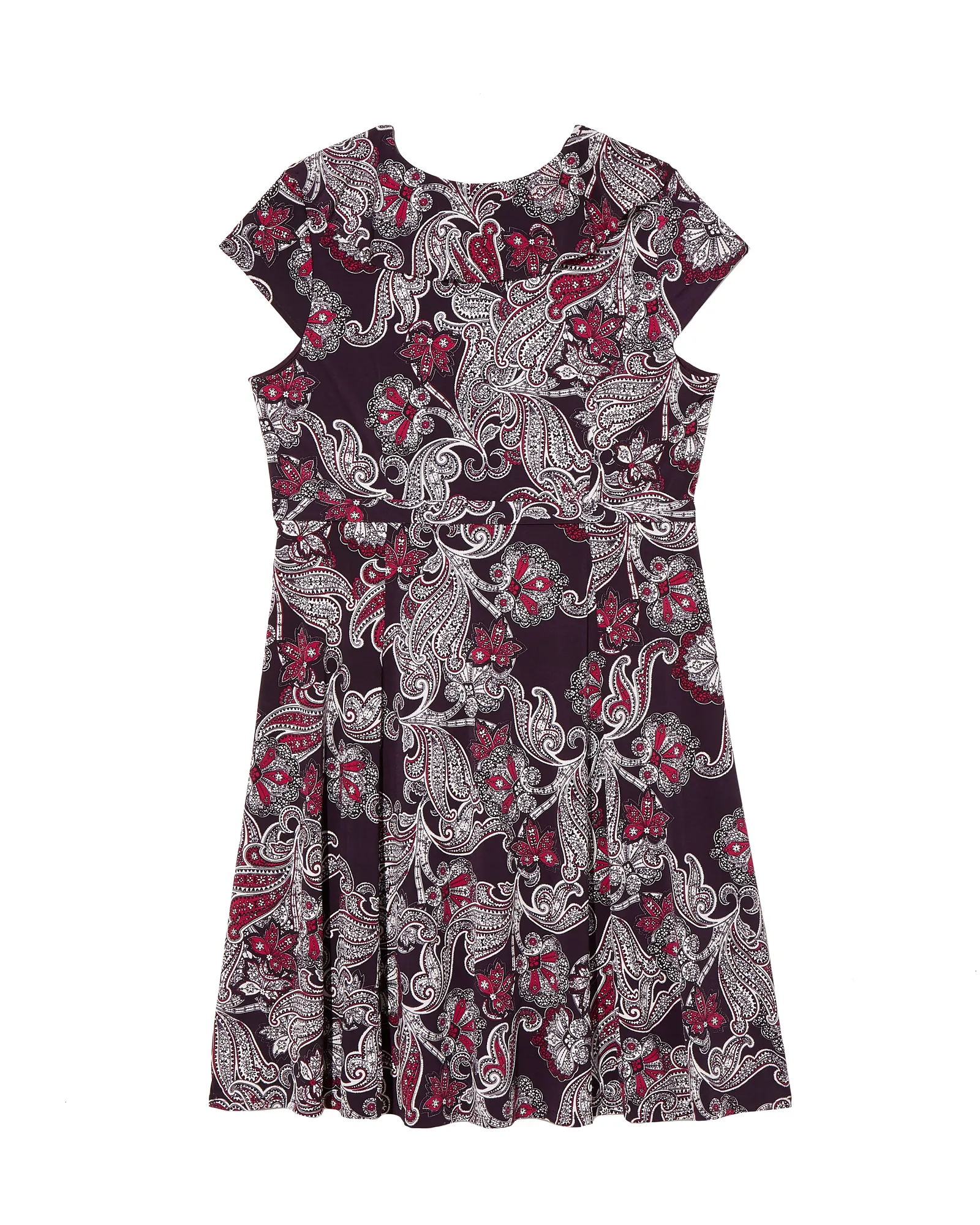 Palmdale Cap Sleeve Dress | Black / Purple