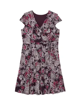 Palmdale Cap Sleeve Dress | Black / Purple