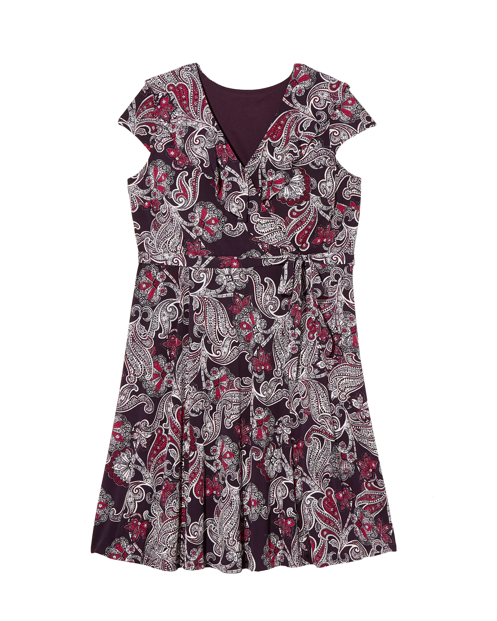Palmdale Cap Sleeve Dress | Black / Purple