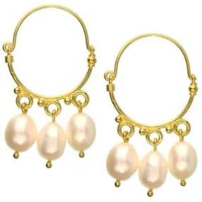 Pearl Chandelier Hoop Earrings