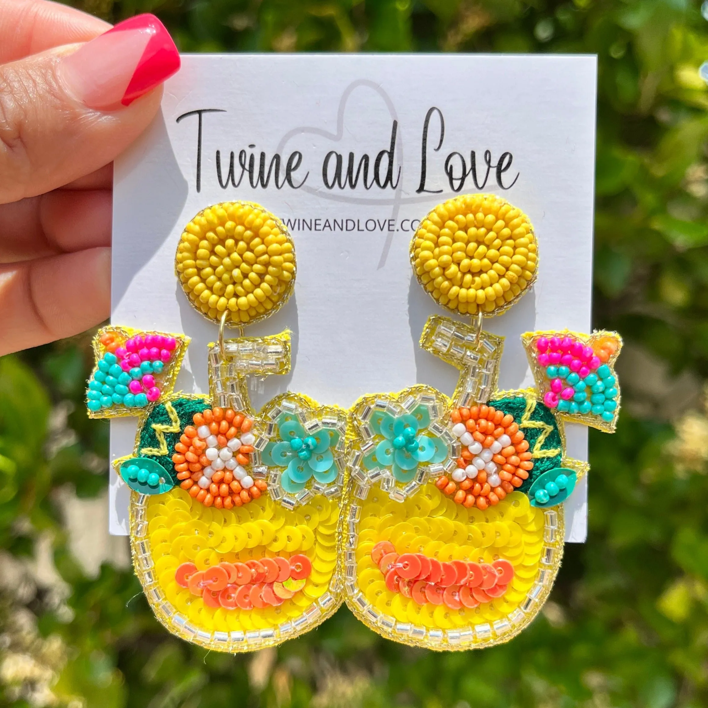 Pina Colada Beaded Earrings