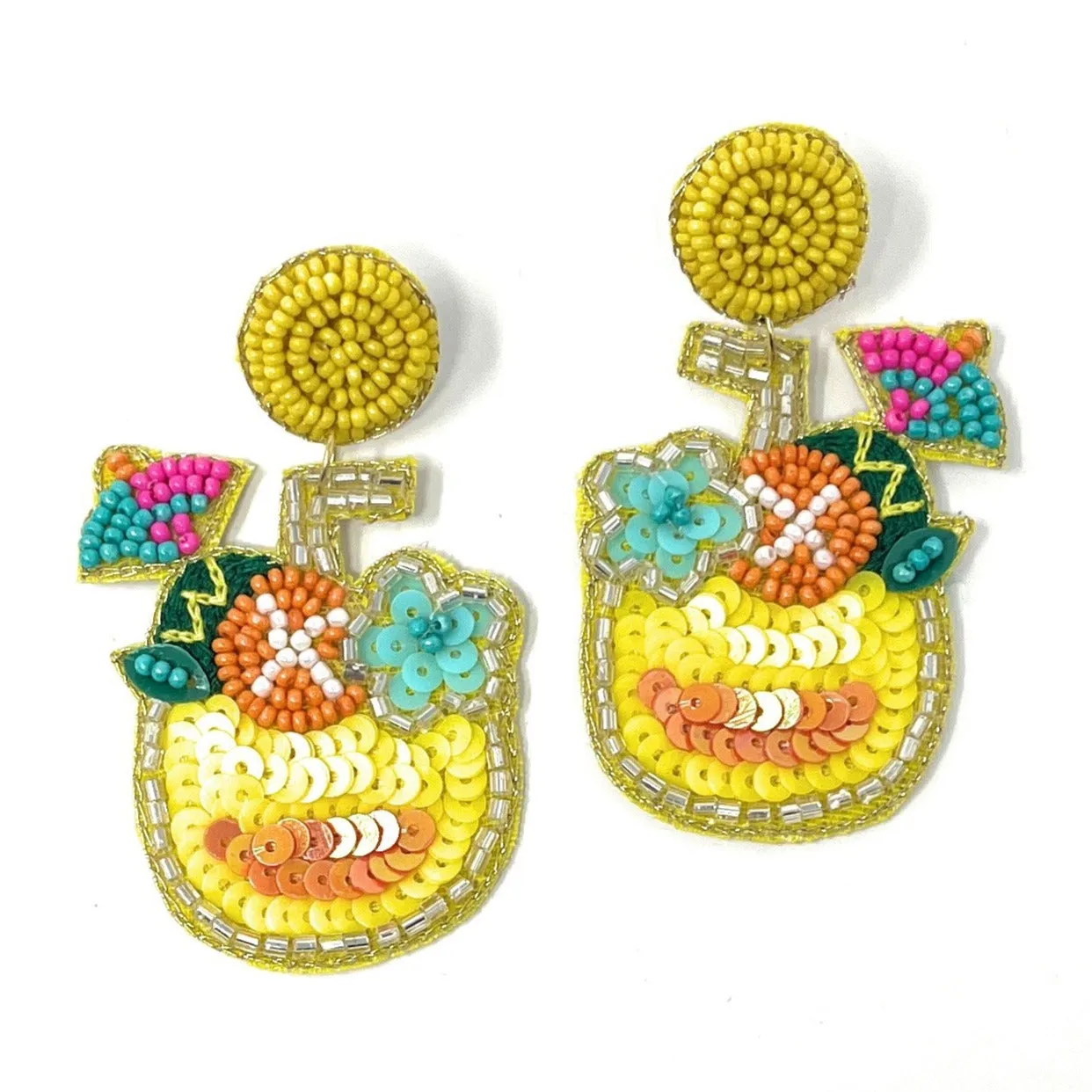 Pina Colada Beaded Earrings