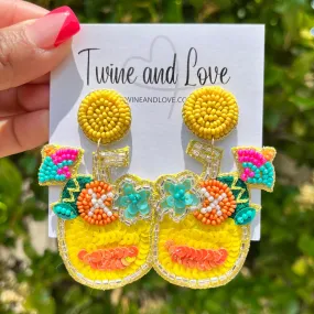 Pina Colada Beaded Earrings