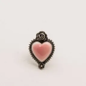 Pink Conch Heart Ring-Size 6