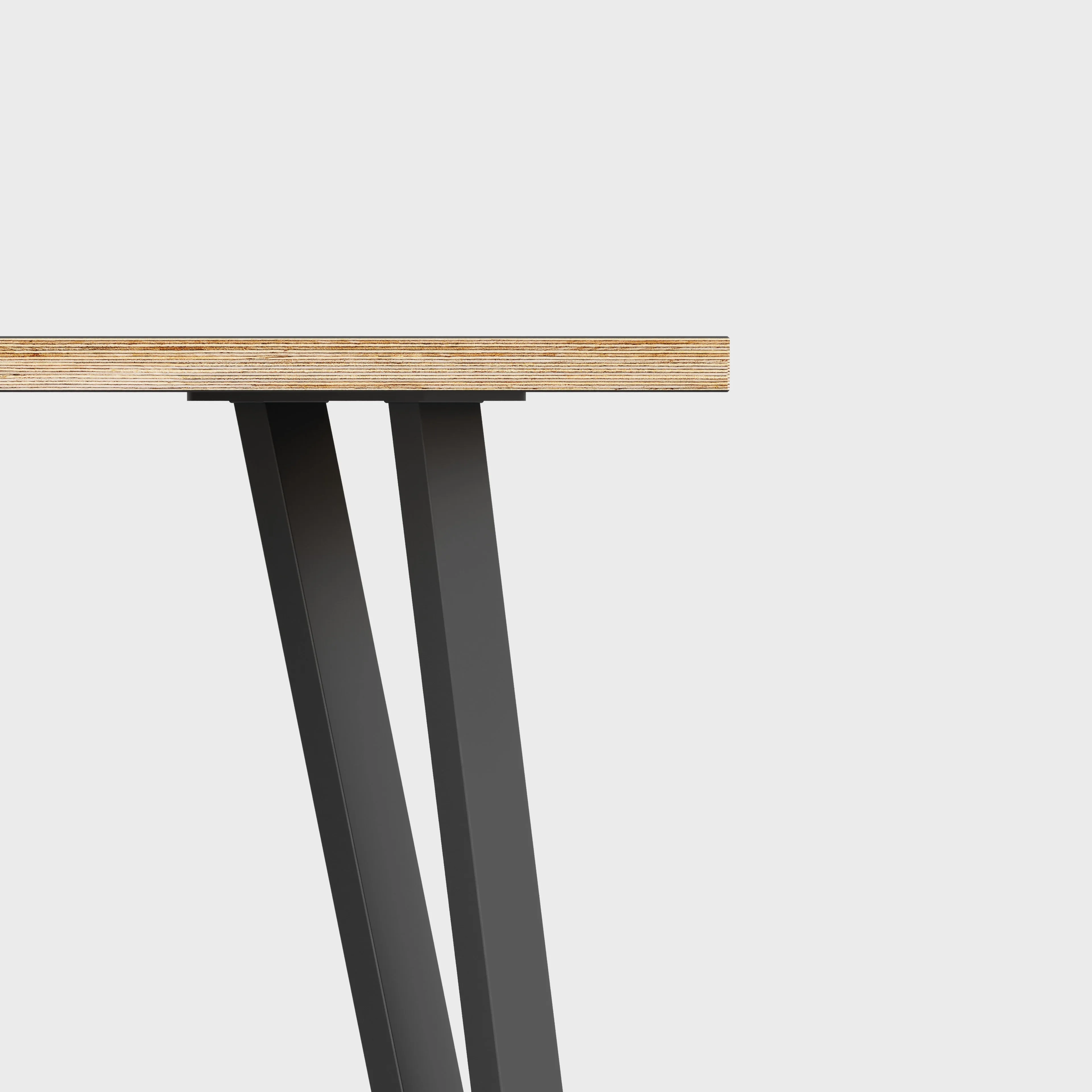 Plywood Desk with Black Box Hairpin Legs - Formica Diamond Black - 1600(w) x 800(d) x 735(h)