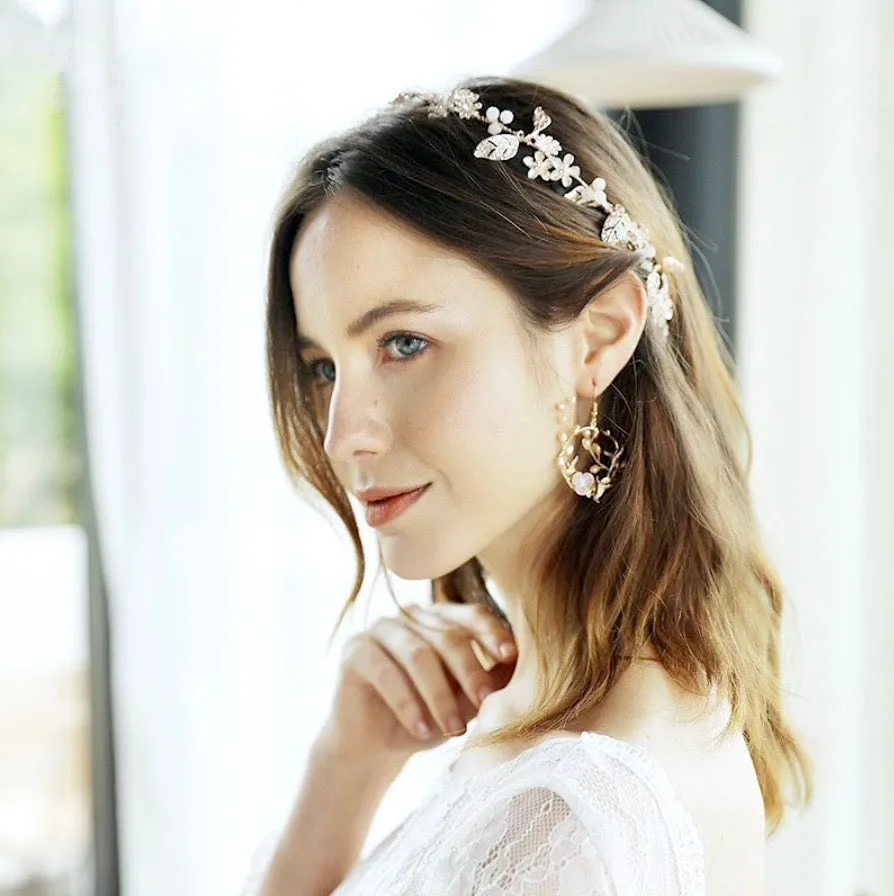 "Floriana" - Romantic Freshwater Pearl Bridal Earrings