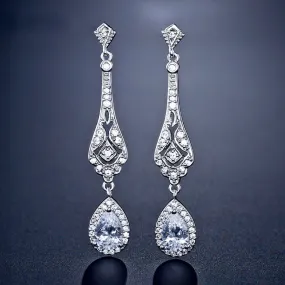 "Jennifer" - Cubic Zirconia Bridal Earrings - Available in Silver and Rose Gold